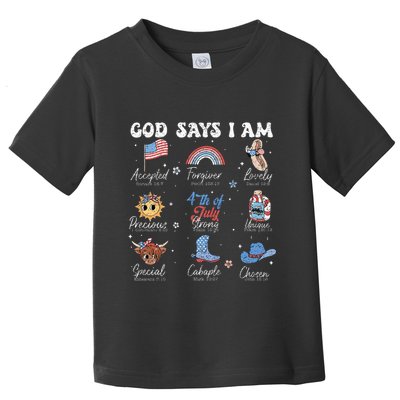 God Says I Am Funny July 4th Bible Verse Christian Toddler T-Shirt