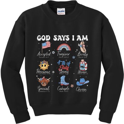 God Says I Am Funny July 4th Bible Verse Christian Kids Sweatshirt