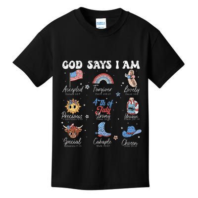 God Says I Am Funny July 4th Bible Verse Christian Kids T-Shirt