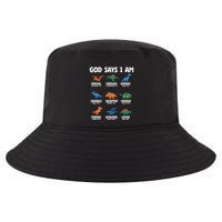 God Says I Am Dinosaur Lover Christian Cool Comfort Performance Bucket Hat