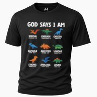 God Says I Am Dinosaur Lover Christian Cooling Performance Crew T-Shirt