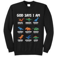 God Says I Am Dinosaur Lover Christian Sweatshirt