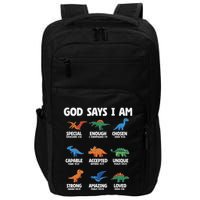 God Says I Am Dinosaur Lover Christian Impact Tech Backpack