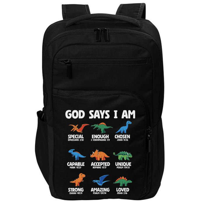 God Says I Am Dinosaur Lover Christian Impact Tech Backpack