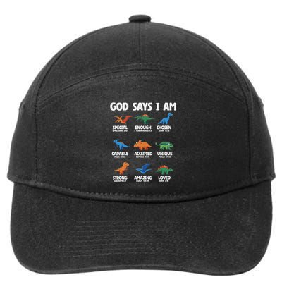 God Says I Am Dinosaur Lover Christian 7-Panel Snapback Hat