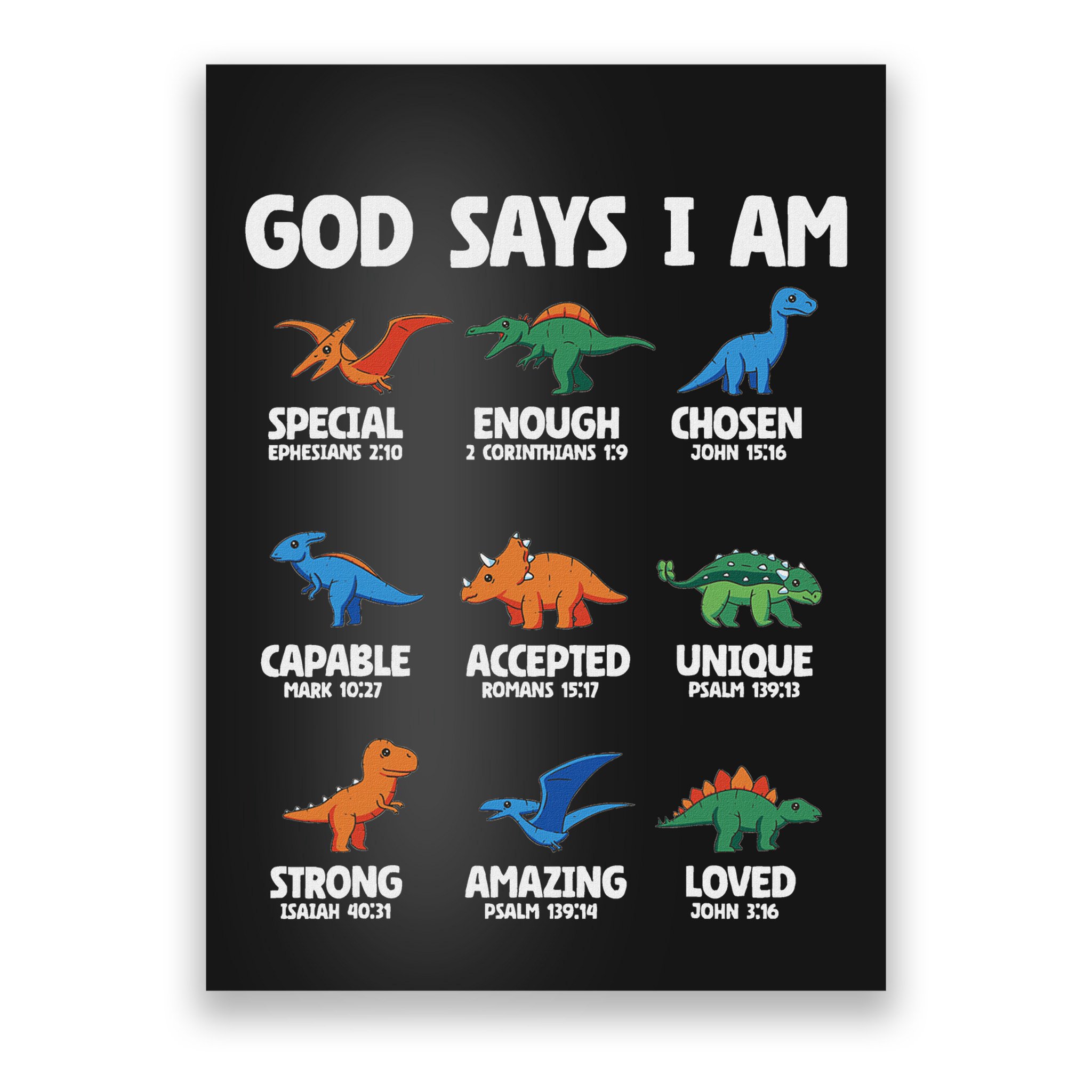 God Says I Am Dinosaur Lover Christian Poster