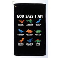God Says I Am Dinosaur Lover Christian Golf Towel