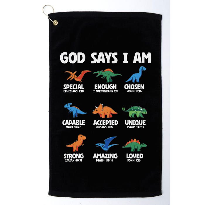God Says I Am Dinosaur Lover Christian Golf Towel
