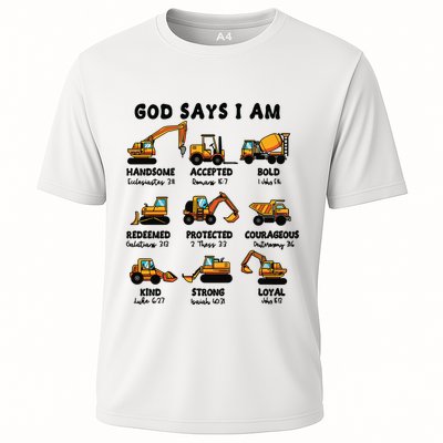 God Says I Am... Construction Trucks Bible Verses Performance Shirt