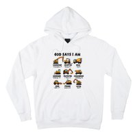 God Says I Am... Construction Trucks Bible Verses Hoodie