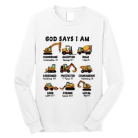 God Says I Am... Construction Trucks Bible Verses Long Sleeve Shirt