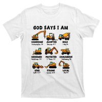 God Says I Am... Construction Trucks Bible Verses T-Shirt