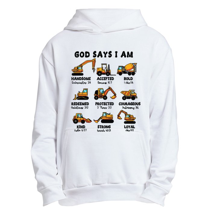 God Says I Am... Construction Trucks Bible Verses Urban Pullover Hoodie