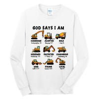 God Says I Am... Construction Trucks Bible Verses Tall Long Sleeve T-Shirt