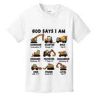 God Says I Am... Construction Trucks Bible Verses Kids T-Shirt