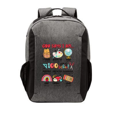God Says I Am 100 Days Of School Vector Backpack