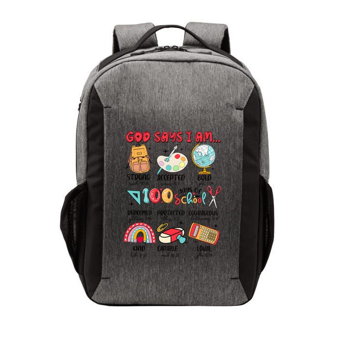 God Says I Am 100 Days Of School Vector Backpack