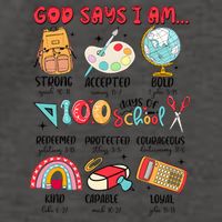 God Says I Am 100 Days Of School Vector Backpack