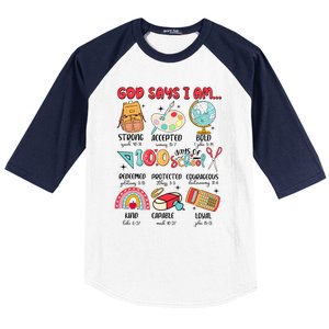 God Says I Am 100 Days Of School Baseball Sleeve Shirt