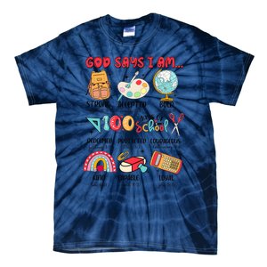 God Says I Am 100 Days Of School Tie-Dye T-Shirt