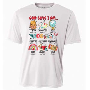 God Says I Am 100 Days Of School Cooling Performance Crew T-Shirt