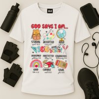 God Says I Am 100 Days Of School Cooling Performance Crew T-Shirt