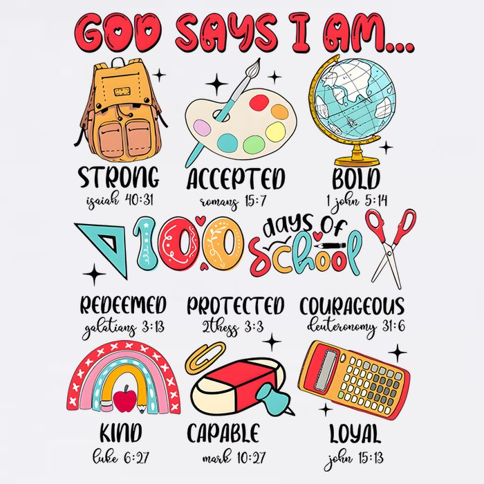 God Says I Am 100 Days Of School Sustainable Bucket Hat