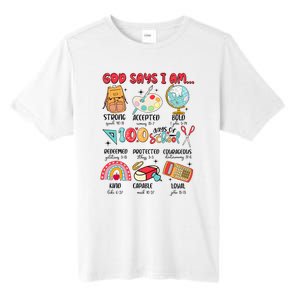 God Says I Am 100 Days Of School Tall Fusion ChromaSoft Performance T-Shirt