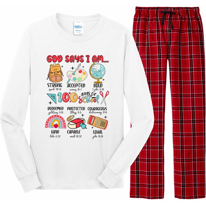 God Says I Am 100 Days Of School Long Sleeve Pajama Set