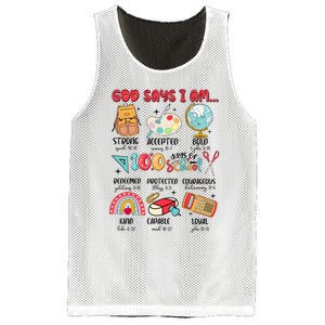 God Says I Am 100 Days Of School Mesh Reversible Basketball Jersey Tank