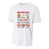 God Says I Am 100 Days Of School Youth Performance Sprint T-Shirt