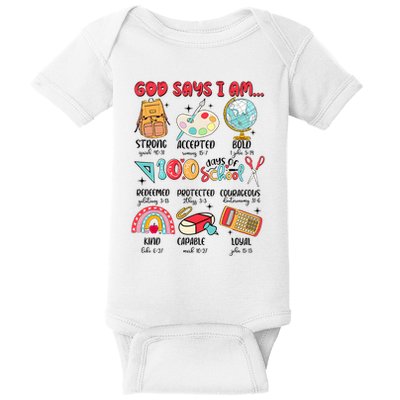 God Says I Am 100 Days Of School Baby Bodysuit