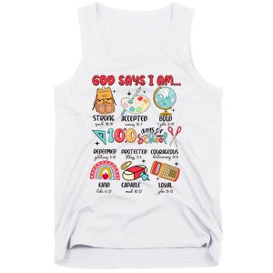 God Says I Am 100 Days Of School Tank Top