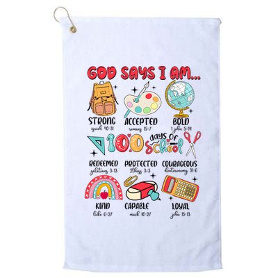 God Says I Am 100 Days Of School Golf Towel