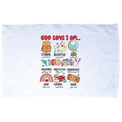 God Says I Am 100 Days Of School Microfiber Hand Towel