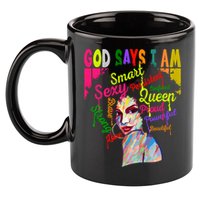 God Says I Am Juneteenth Black Black History Month Blm Funny Gift 11oz C Handle Ceramic Mug