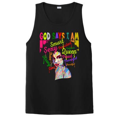 God Says I Am Juneteenth Black Black History Month Blm Funny Gift PosiCharge Competitor Tank