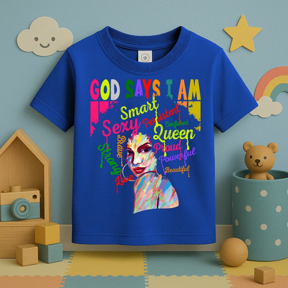 God Says I Am Juneteenth Black Black History Month Blm Funny Gift Toddler T-Shirt