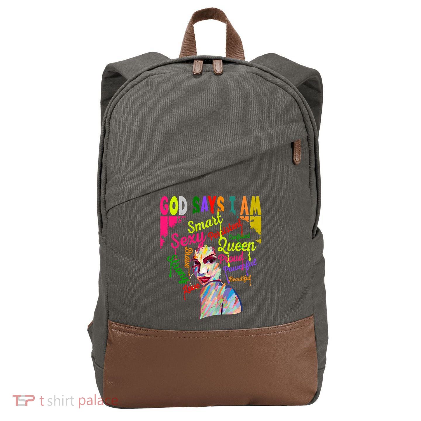 God Says I Am Juneteenth Black Black History Month Blm Funny Gift Cotton Canvas Backpack