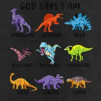 God Says I Am Funny Dinosaur Bible Verse Christian Cool Comfort Performance Bucket Hat