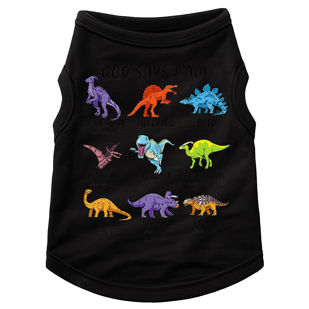 God Says I Am Funny Dinosaur Bible Verse Christian Doggie Tank