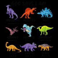 God Says I Am Funny Dinosaur Bible Verse Christian Flat Bill Trucker Hat