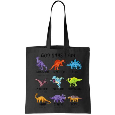 God Says I Am Funny Dinosaur Bible Verse Christian Bag