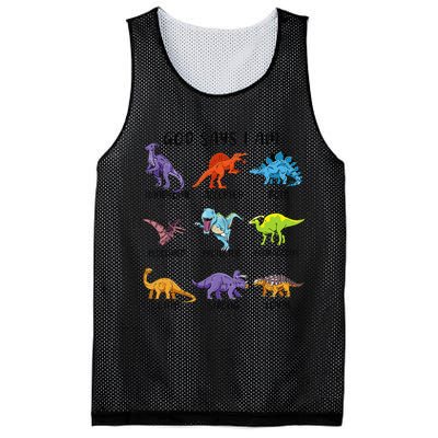 God Says I Am Funny Dinosaur Bible Verse Christian Mesh Reversible Basketball Jersey Tank