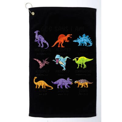 God Says I Am Funny Dinosaur Bible Verse Christian Golf Towel
