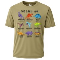 God Says I Am Funny Dinosaur Bible Verse Christian Cooling Performance Crew T-Shirt