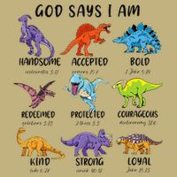 God Says I Am Funny Dinosaur Bible Verse Christian Cooling Performance Crew T-Shirt