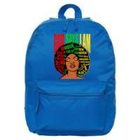 God Says I Am Melanin Black Black History Juneteenth Gift 16 in Basic Backpack