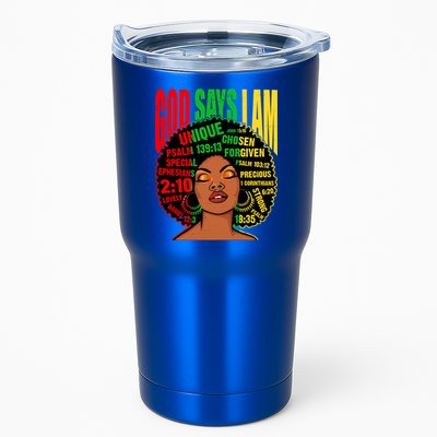 God Says I Am Melanin Black Black History Juneteenth Gift Tumbler