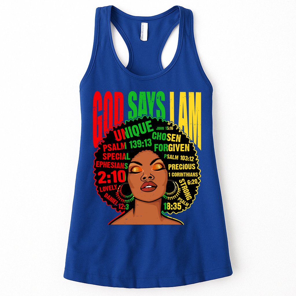 God Says I Am Melanin Black Black History Juneteenth Gift Womens Tank Top